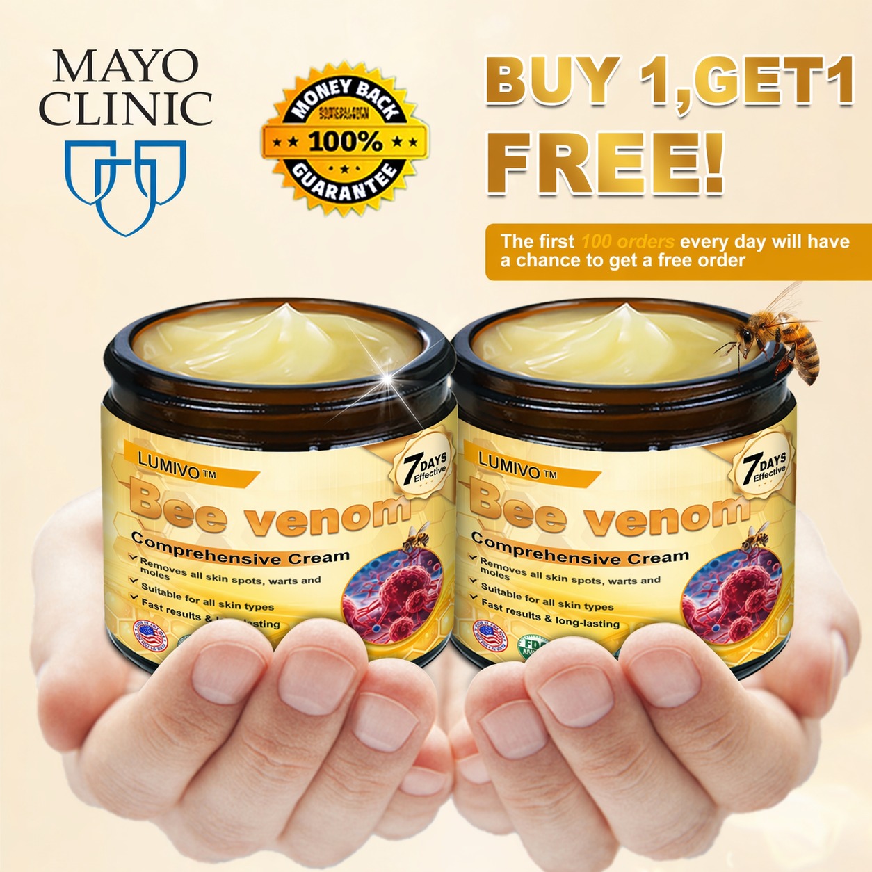 Made and Shipped from USA ✨ LUMIVO™ Bee venom Comprehensive Cream 🔥 LAST DAY 80% OFF 💎💎