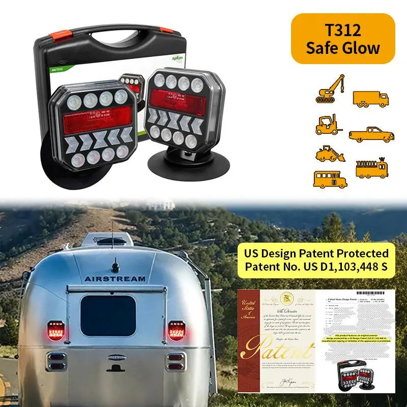Wireless Magnetic Rechargeable LED Trailer Light Kit