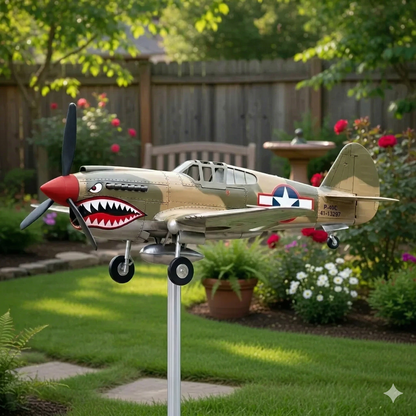 🛩️Shark Mouth Warplane Garden Wind Spinner