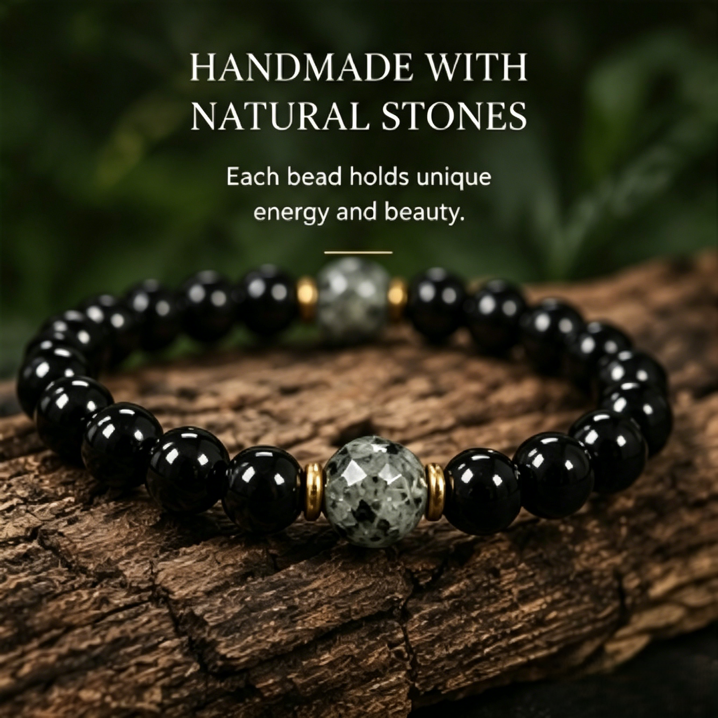 Obsidian & Black Tourmaline Bracelet - Manifestation & Protection Healing Crystal Beads Jewelry for Men & Women-JY