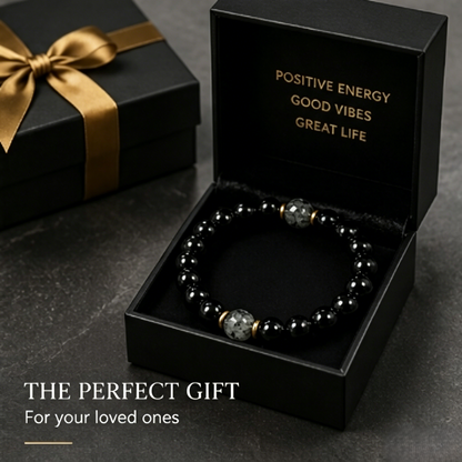 Obsidian & Black Tourmaline Bracelet - Manifestation & Protection Healing Crystal Beads Jewelry for Men & Women-JY