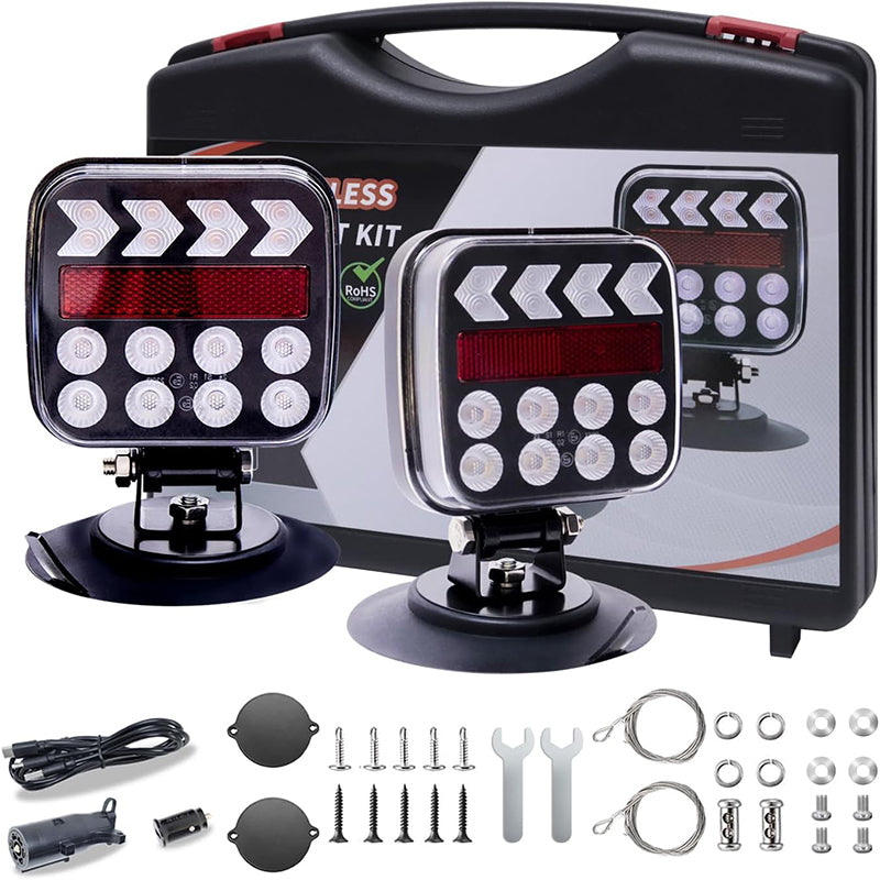 Wireless Magnetic Rechargeable LED Trailer Light Kit